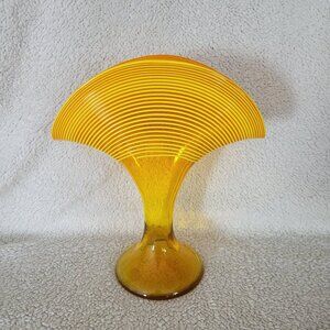Antique Kralik Czech Art Glass Fan Vase